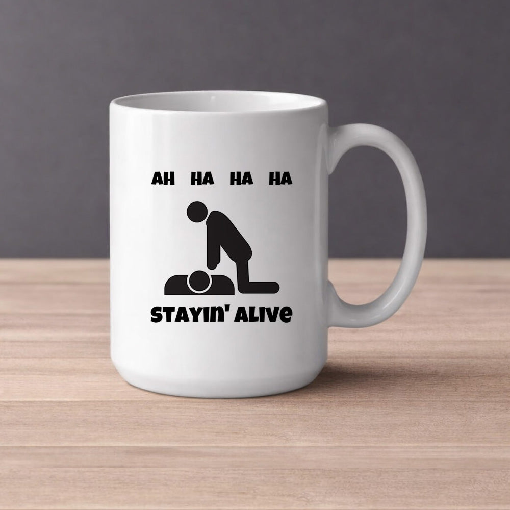 Ah, ha, ha, ha, stayin' alive,  (0442) | Kahvikuppi 440ml