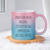 Ahdistaa niin paljon että ottaisin lopputilin jos olis töitä (0149) | Glittermuki 330ml