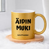 Äidin muki - Älä vittu koske (0159) | Glittermuki 330ml