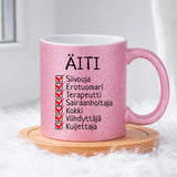 Äidistä on moneksi (0207) | Glittermuki 330ml