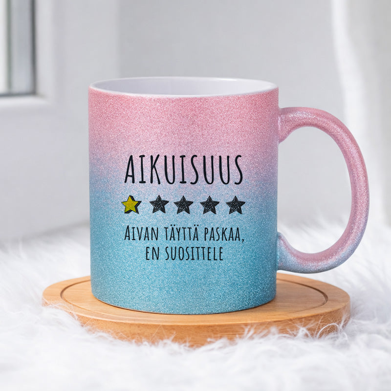 Aikuisuus 1/5 (0137) | Glittermuki 330ml