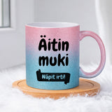 Äitin muki - Näpit irti (0368) | Glittermuki 330ml