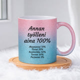 Annan työlleni aina 100% (0038) | Glittermuki 330ml