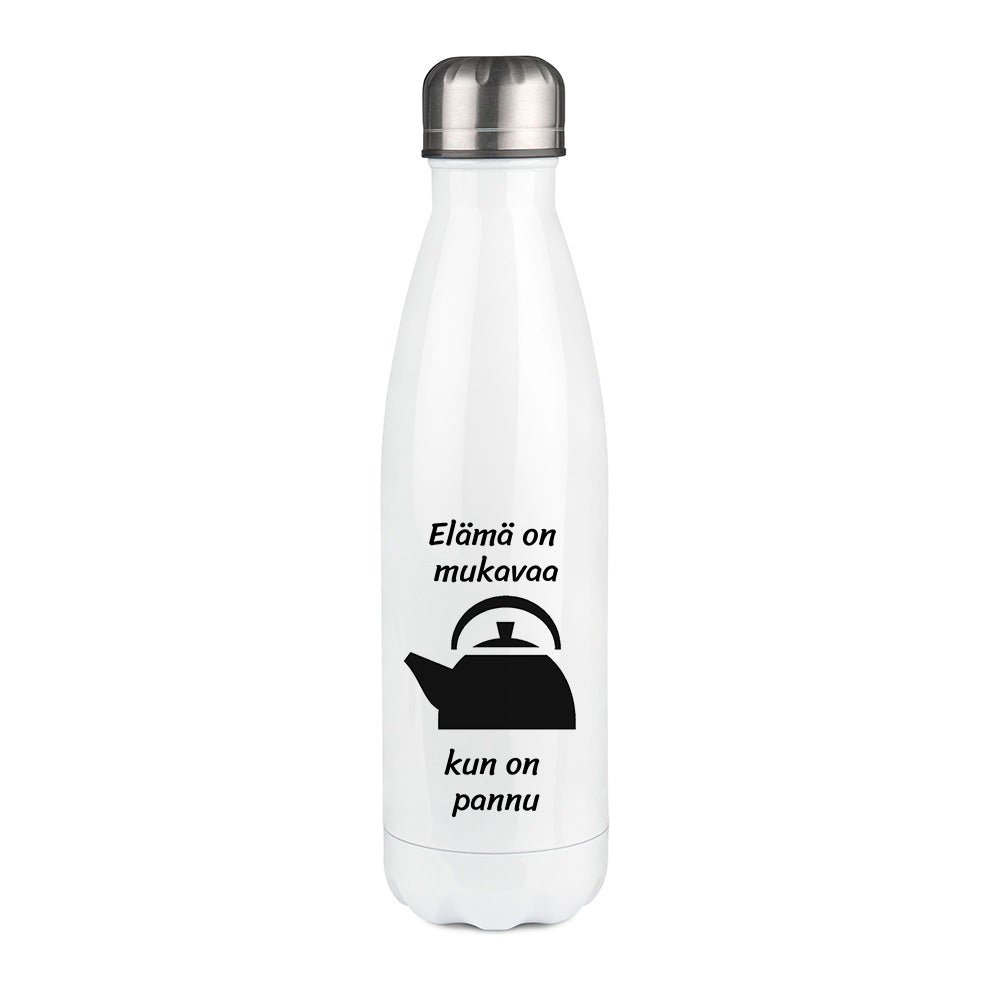 Elämä on mukavaa, kun on pannu (0082)  | Termospullo 500ml