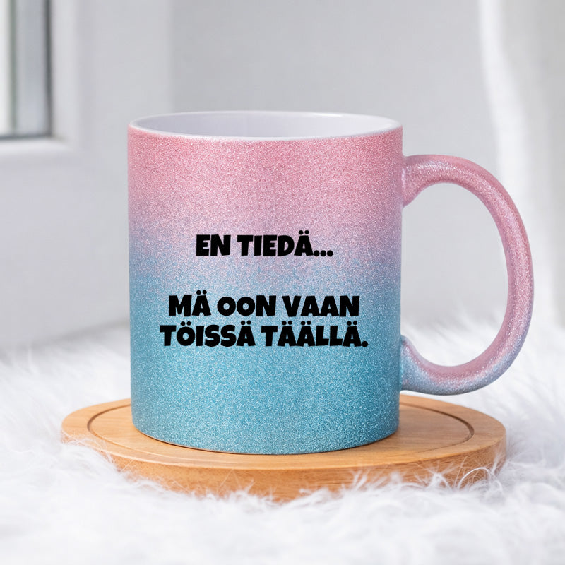En tiedä... (0117)  | Glittermuki 330ml