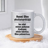 Huom! Olen yksityisyrittäjä (0234) | Glittermuki 330ml