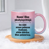 Huom! Olen yksityisyrittäjä (0234) | Glittermuki 330ml