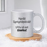 Hyvää syntymäpäivää (0141) | Glittermuki 330ml