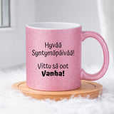 Hyvää syntymäpäivää (0141) | Glittermuki 330ml
