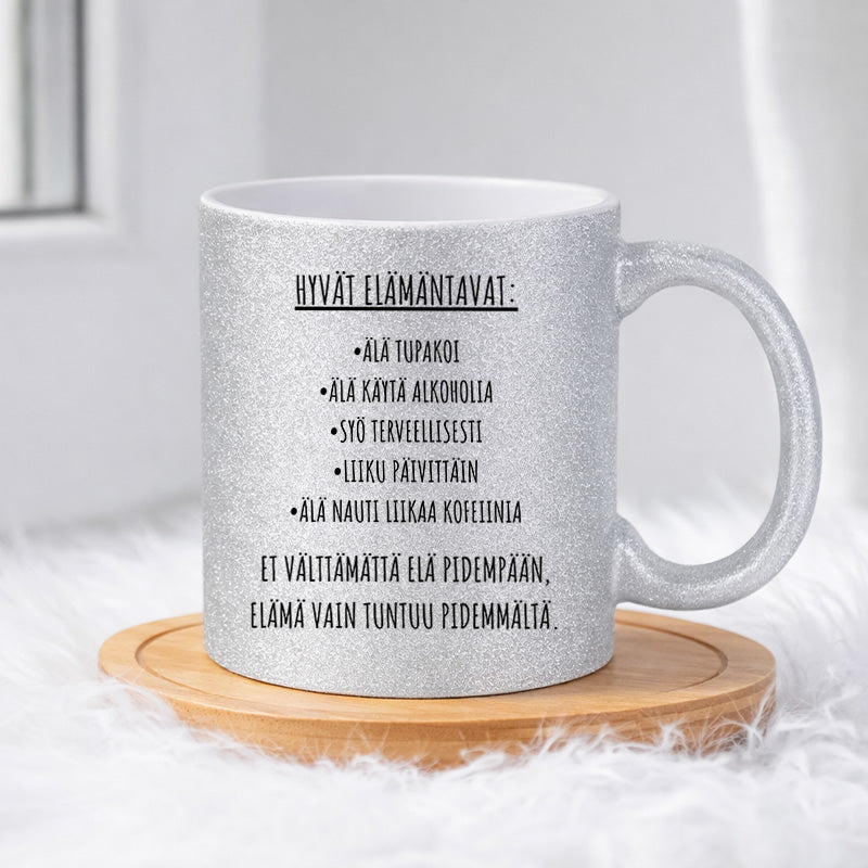 Hyvät elämäntavat (0240) | Glittermuki 330ml