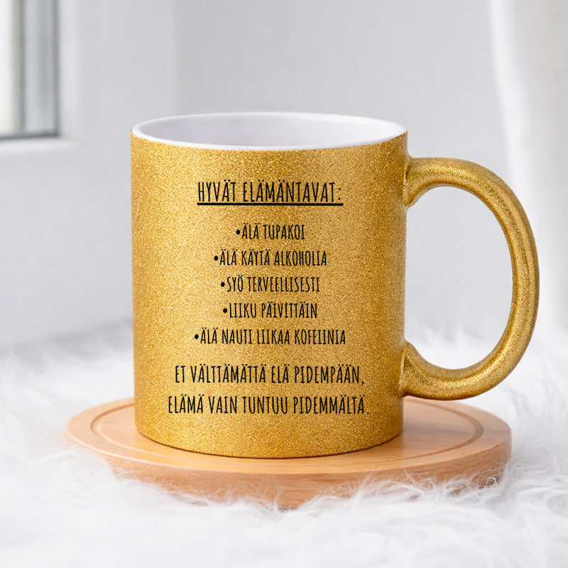 Hyvät elämäntavat (0240) | Glittermuki 330ml