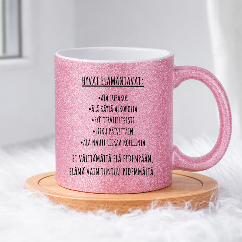 Hyvät elämäntavat (0240) | Glittermuki 330ml