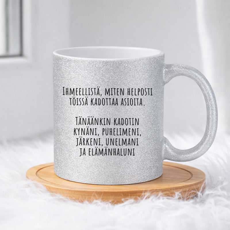 Ihmeellistä, miten helposti kadottaa (0185) | Glittermuki 330ml
