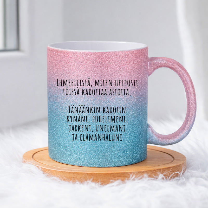 Ihmeellistä, miten helposti kadottaa (0185) | Glittermuki 330ml