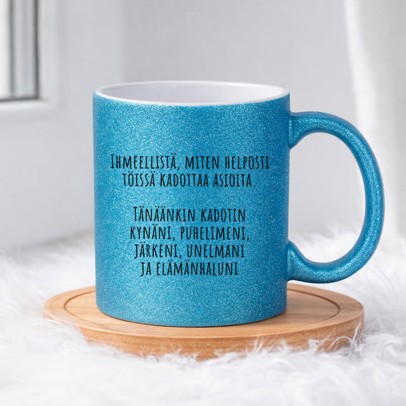 Ihmeellistä, miten helposti kadottaa (0185) | Glittermuki 330ml