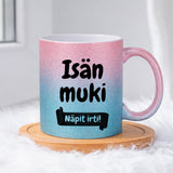 Isän muki - Näpit irti (0370) | Glittermuki 330ml