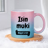 Isin muki - Näpit irti (0369) | Glittermuki 330ml