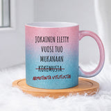 Jokainen eletty vuosi tuo mukanaan kokemusta (0313) | Glittermuki 330ml