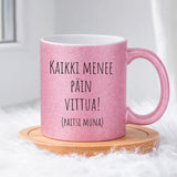 Kaikki menee päin vittu paitsi muna (0052) | Glittermuki 330ml