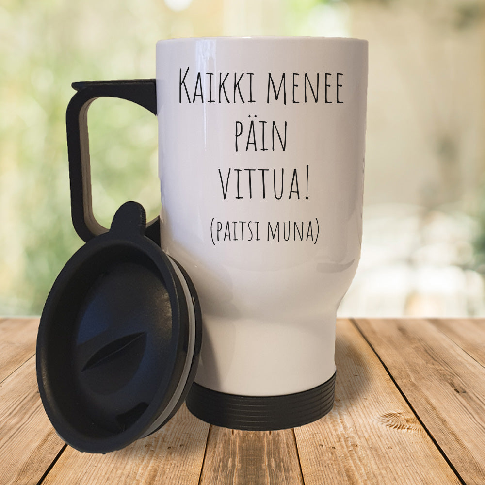 Kaikki menee päin vittua paitsi muna (0052) | Termosmuki 3,9dl