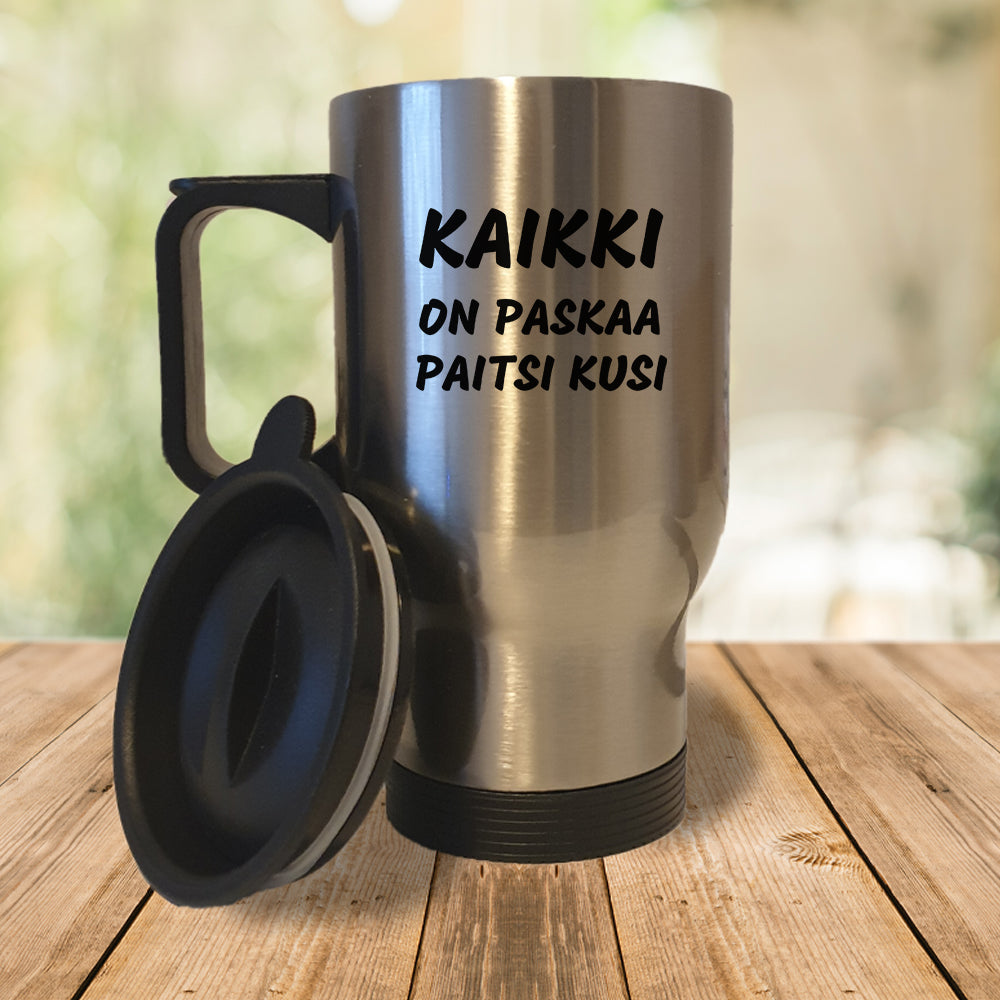 Kaikki on paskaa paitsi kusi (0109) | Termosmuki 3,9dl