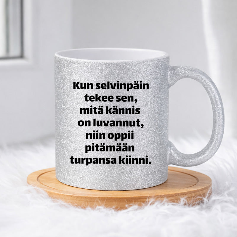 Kun selvinpäin tekee (0062) | Glittermuki 330ml