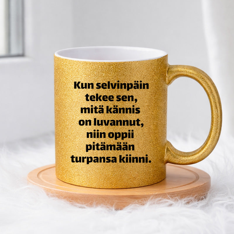 Kun selvinpäin tekee (0062) | Glittermuki 330ml