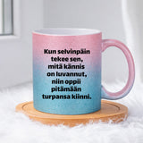 Kun selvinpäin tekee (0062) | Glittermuki 330ml