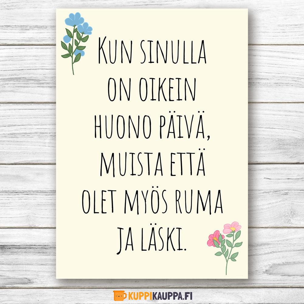 Kun sinulla on oikein huono päivä - Postikortti (0153)