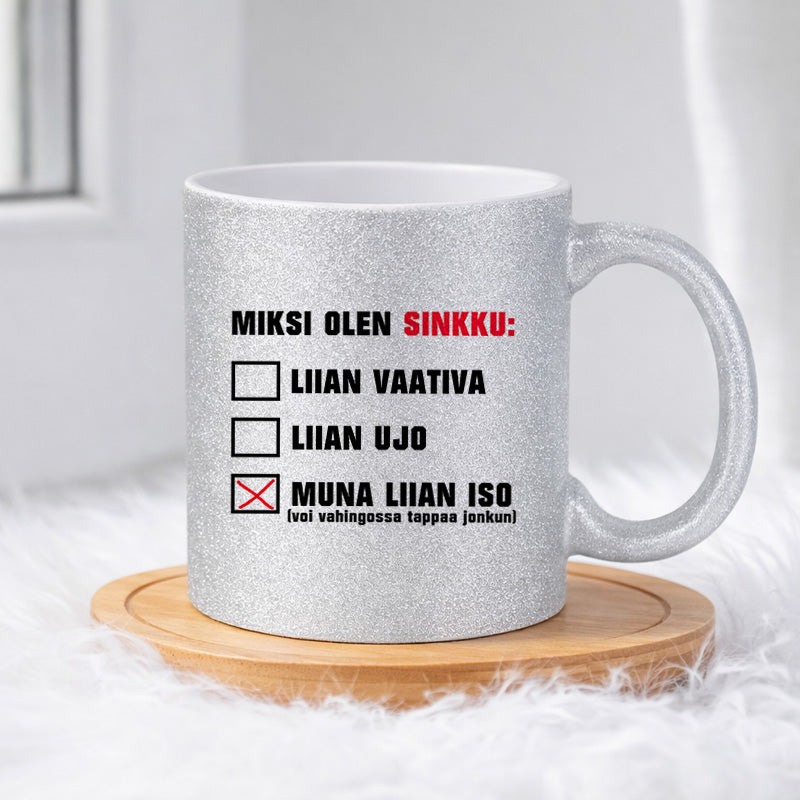Miksi olen sinkku (0056) | Glittermuki 330ml