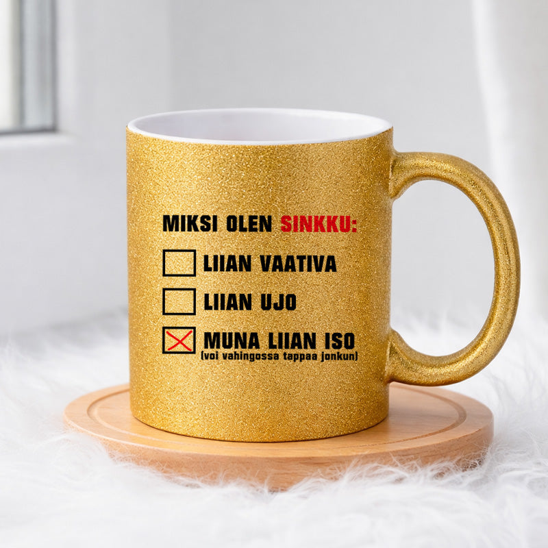 Miksi olen sinkku (0056) | Glittermuki 330ml