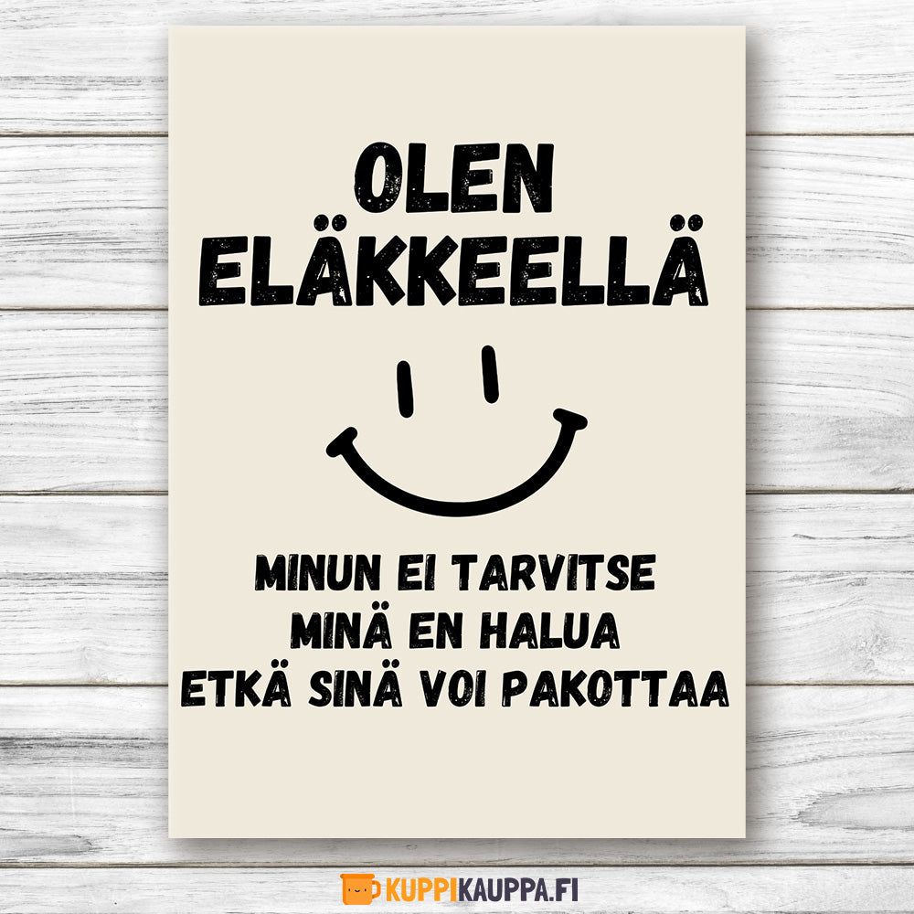 Olen eläkkeellä - Postikortti (0501)