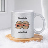 Olen paikalla mutten läsnä (0309) | Glittermuki 330ml