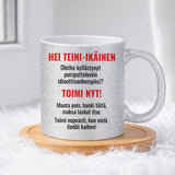 Oletko kyllästynyt idioottivanhempiisi (0177) | Glittermuki 330ml