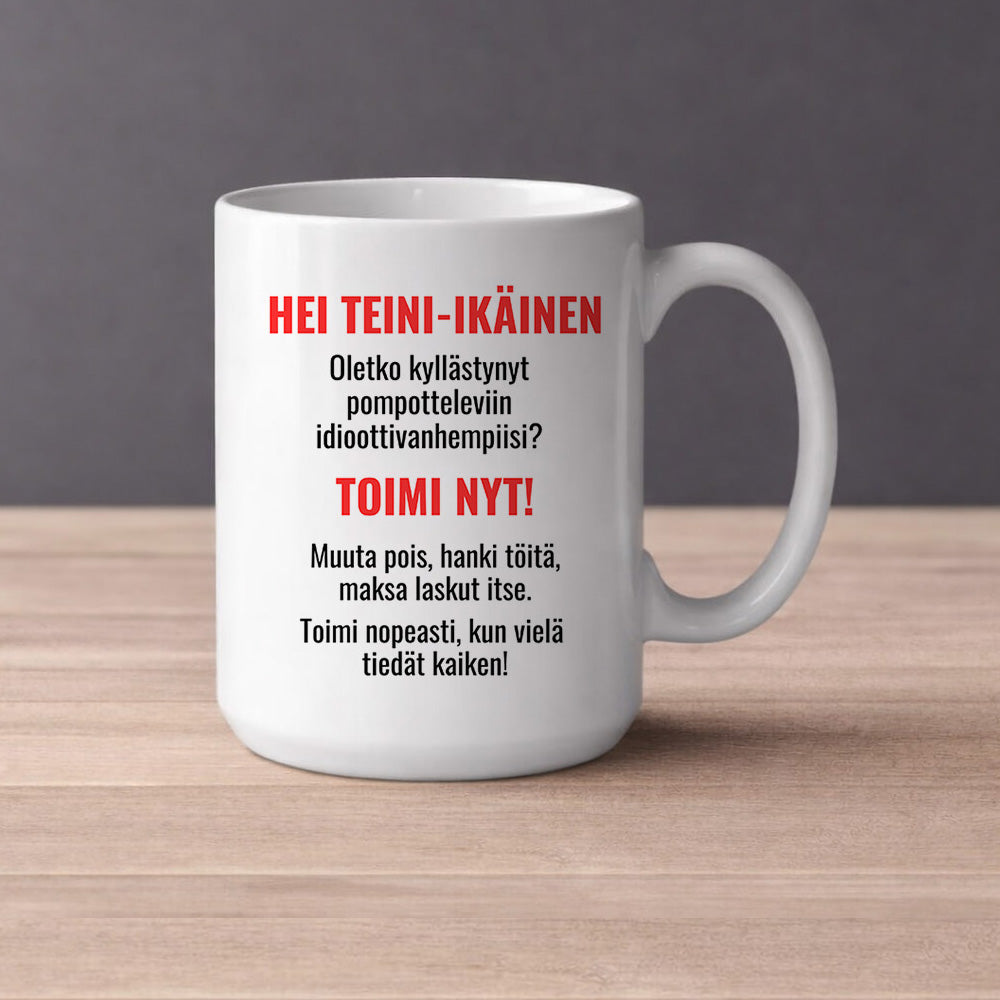 Oletko kyllästynyt idioottivanhempiisi (0177) | Kahvikuppi 440ml