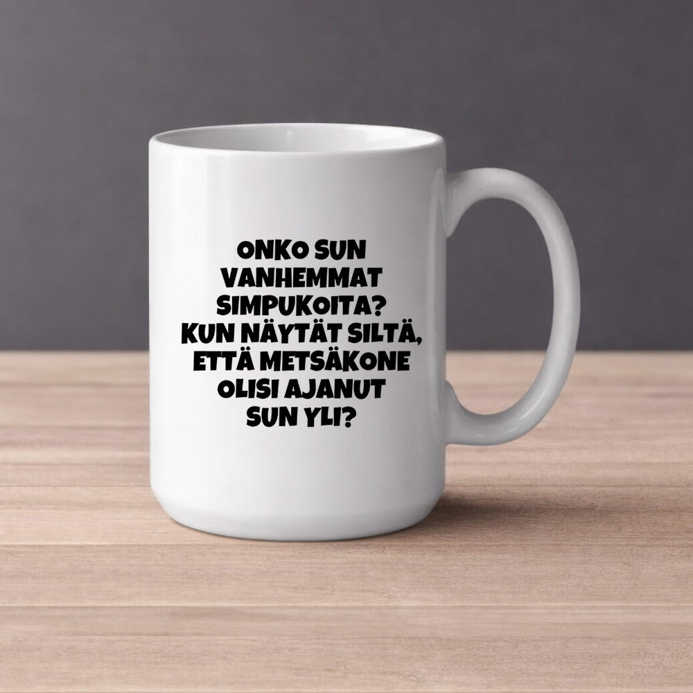 Onko sun vanhemmat simpukoita (0511) | Kahvikuppi 440ml