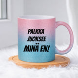 Palkka juoksee, minä en! (0063) | Glittermuki 330ml