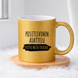 Positiivinen ajattelu - Vittu mitä paskaa (0408) | Glittermuki 330ml