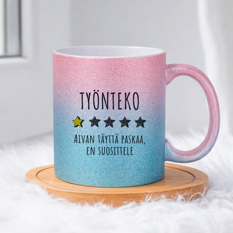 Työnteko 1/5 (0137)  | Glittermuki 330ml
