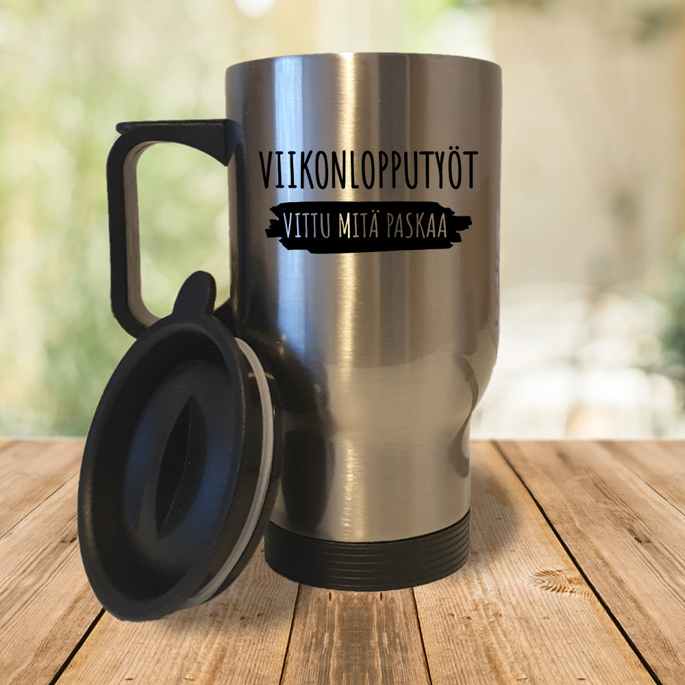 Viikonlopputyöt - Vittu mitä paskaa (0421) | Termosmuki 3,9dl