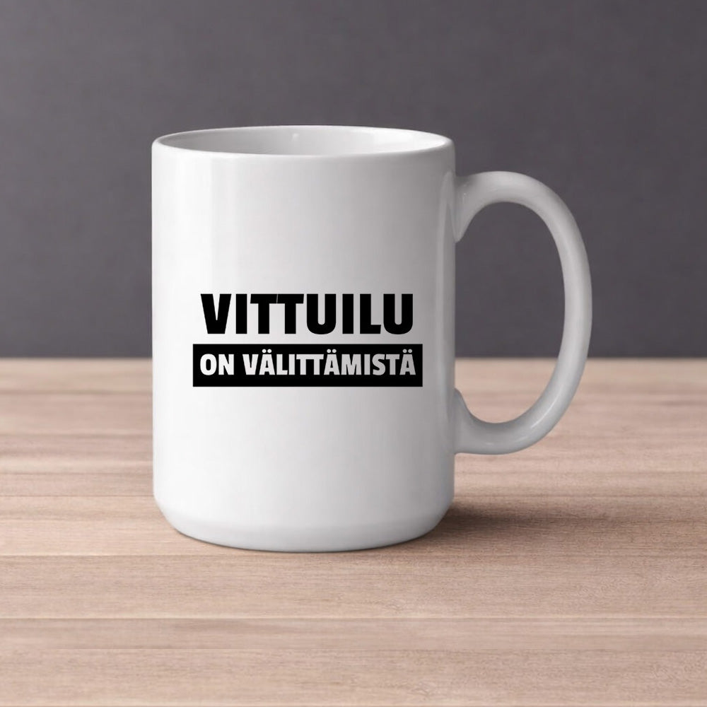 Vittuilu on välittämistä (0447) | Kahvikuppi 440ml