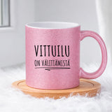 Vittuilu on välittämistä (0448) | Glittermuki 330ml