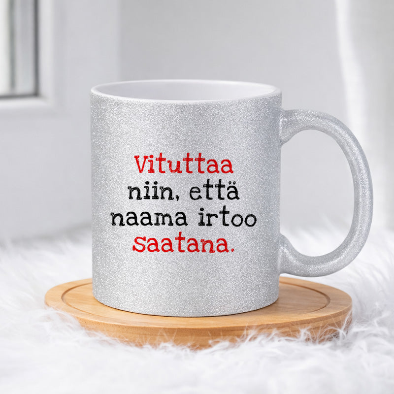 Vituttaa niin (0060) | Glittermuki 330ml