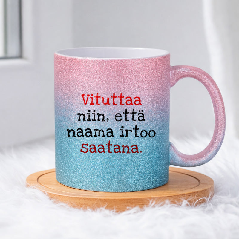 Vituttaa niin (0060) | Glittermuki 330ml