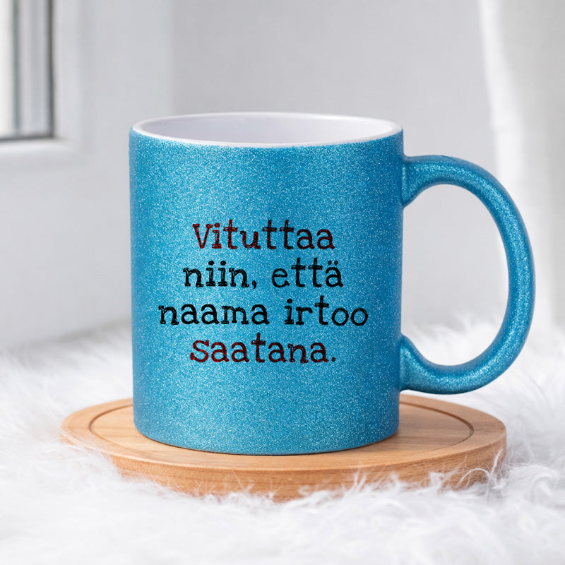 Vituttaa niin (0060) | Glittermuki 330ml