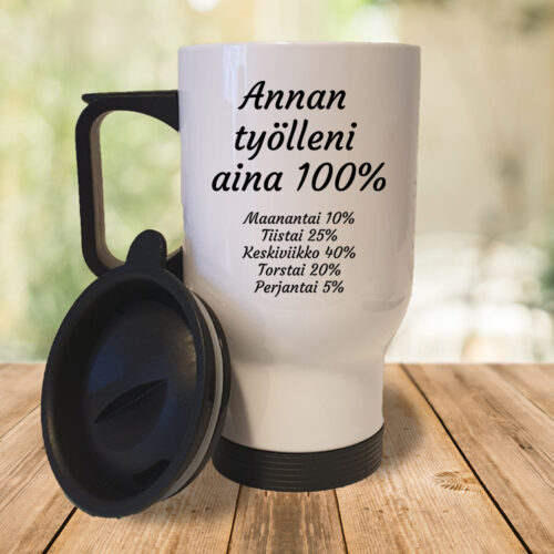 Annan työlleni aina 100% (0038) | Termosmuki 3,9dl