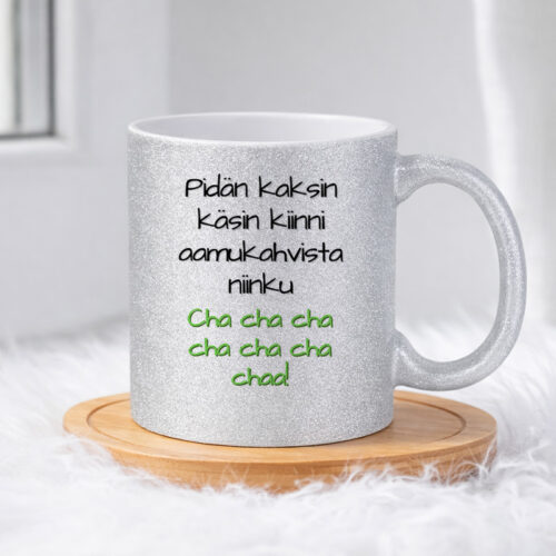 Aamukahvit - Cha cha chaa! (0211) | Glittermuki 330ml - Image 4