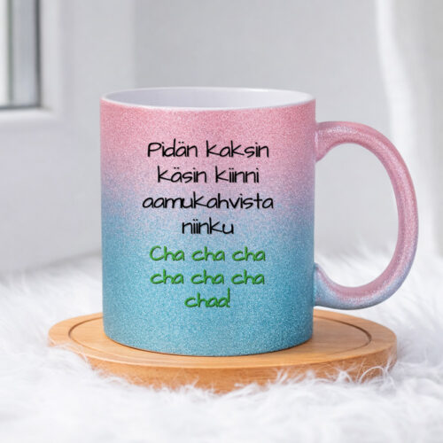 Aamukahvit - Cha cha chaa! (0211) | Glittermuki 330ml - Image 5