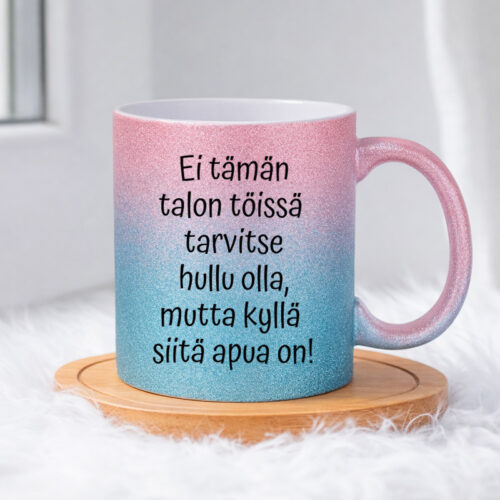 Ei tarvitse olla hullu (0131)  | Glittermuki 330ml - Image 3