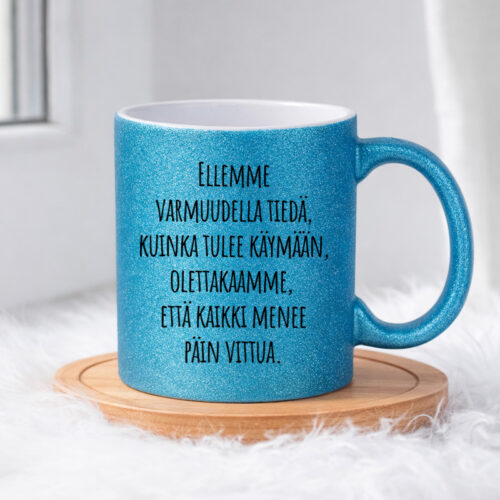 Ellemme varmuudella tiedä, kuinka tulee käymään, olettakaamme, että kaikki menee päin vittua (0347) | Glittermuki 330ml - Image 3